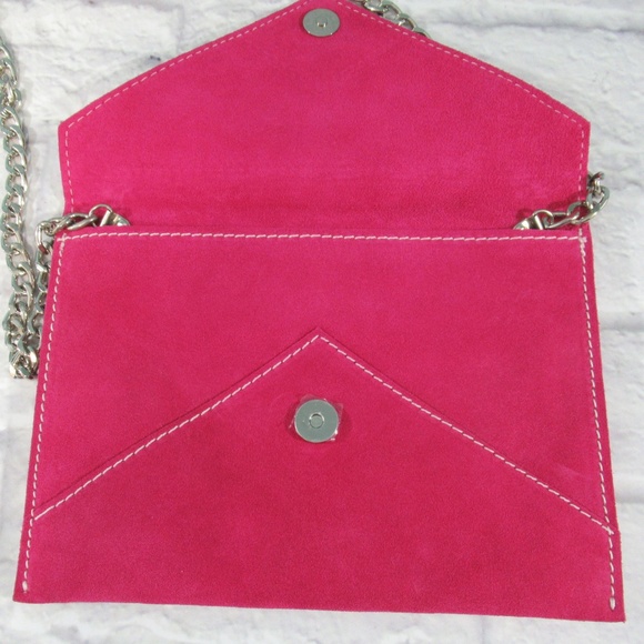 Maurizio Pink Suede Envelope Bag NWOT - Picture 5 of 7